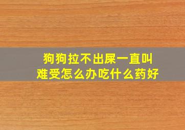 狗狗拉不出屎一直叫难受怎么办吃什么药好