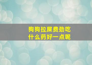 狗狗拉屎费劲吃什么药好一点呢