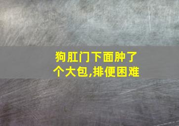 狗肛门下面肿了个大包,排便困难