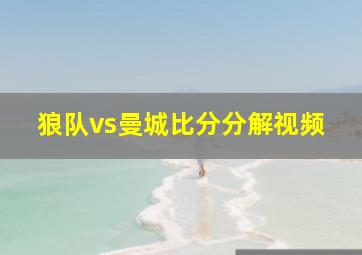 狼队vs曼城比分分解视频