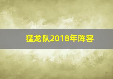 猛龙队2018年阵容