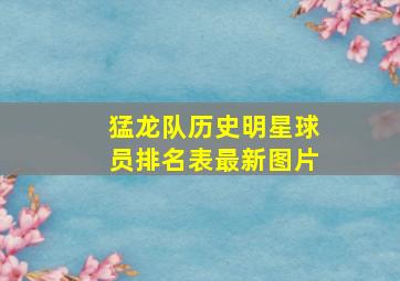 猛龙队历史明星球员排名表最新图片