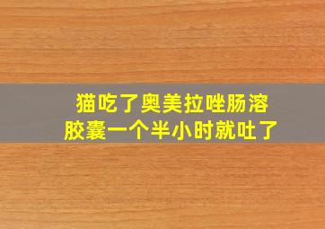 猫吃了奥美拉唑肠溶胶囊一个半小时就吐了