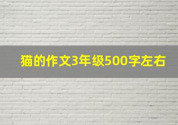 猫的作文3年级500字左右