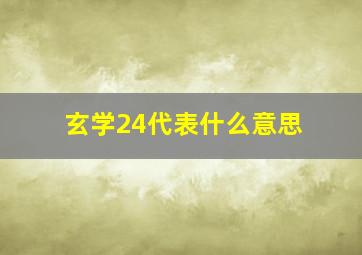 玄学24代表什么意思