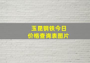 玉昆钢铁今日价格查询表图片