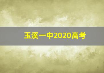 玉溪一中2020高考