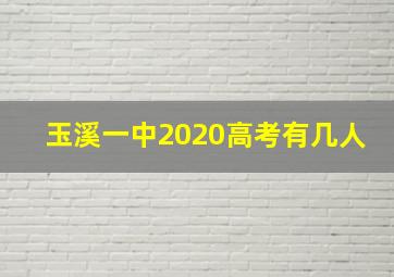 玉溪一中2020高考有几人