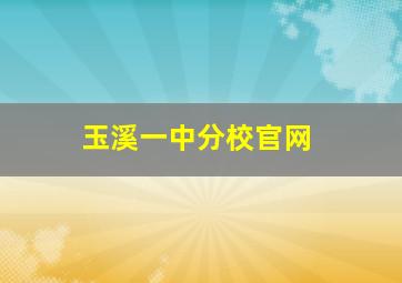 玉溪一中分校官网