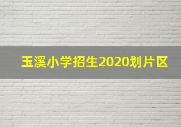 玉溪小学招生2020划片区