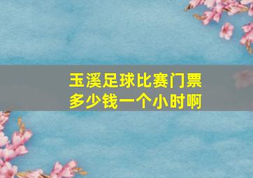 玉溪足球比赛门票多少钱一个小时啊