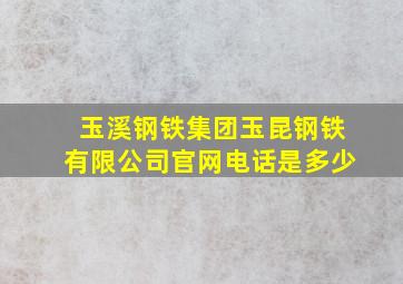 玉溪钢铁集团玉昆钢铁有限公司官网电话是多少