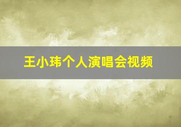 王小玮个人演唱会视频