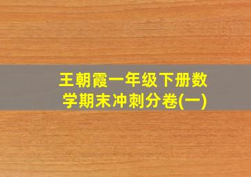 王朝霞一年级下册数学期末冲刺分卷(一)