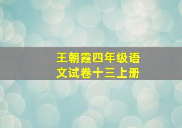 王朝霞四年级语文试卷十三上册