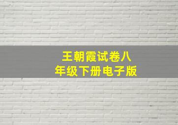 王朝霞试卷八年级下册电子版