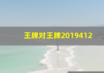 王牌对王牌2019412