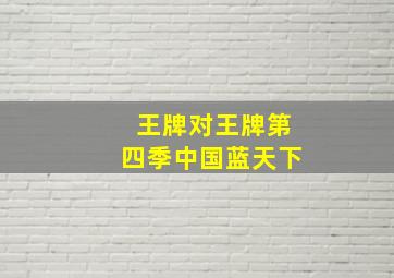 王牌对王牌第四季中国蓝天下