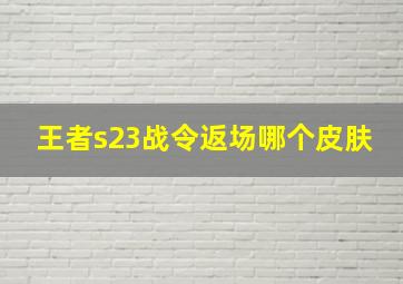 王者s23战令返场哪个皮肤