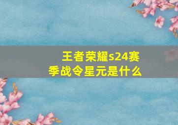 王者荣耀s24赛季战令星元是什么