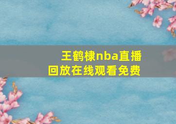 王鹤棣nba直播回放在线观看免费