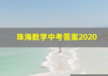 珠海数学中考答案2020