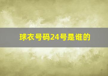 球衣号码24号是谁的