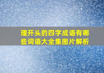 理开头的四字成语有哪些词语大全集图片解析