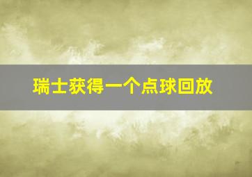 瑞士获得一个点球回放