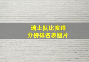 瑞士队比赛得分榜排名表图片