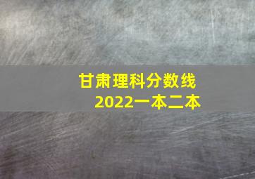 甘肃理科分数线2022一本二本