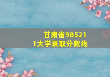 甘肃省985211大学录取分数线