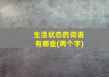 生活状态的词语有哪些(两个字)