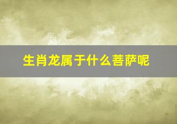 生肖龙属于什么菩萨呢