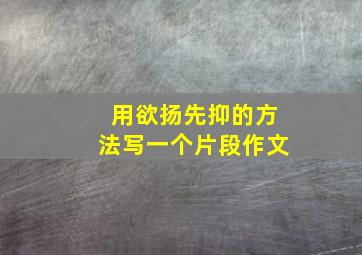 用欲扬先抑的方法写一个片段作文