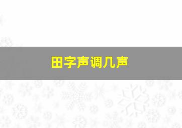 田字声调几声