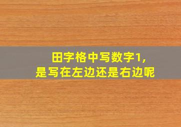 田字格中写数字1,是写在左边还是右边呢