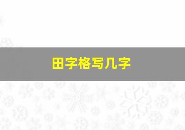 田字格写几字