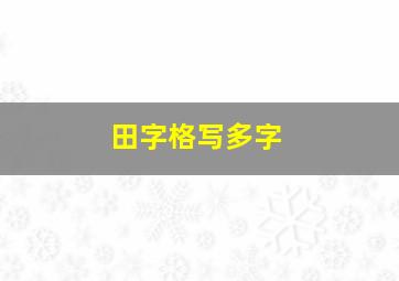 田字格写多字