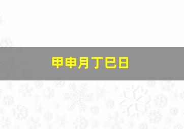 甲申月丁巳日