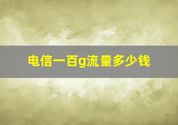 电信一百g流量多少钱