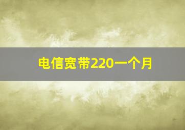 电信宽带220一个月