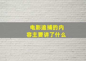 电影追捕的内容主要讲了什么