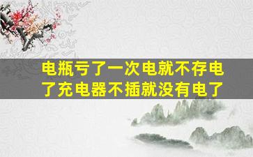 电瓶亏了一次电就不存电了充电器不插就没有电了