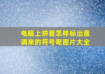 电脑上拼音怎样标出音调来的符号呢图片大全