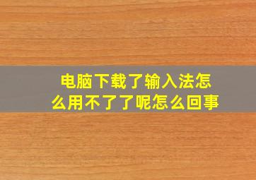 电脑下载了输入法怎么用不了了呢怎么回事