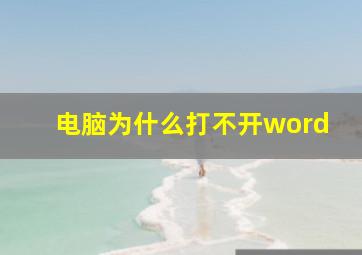 电脑为什么打不开word