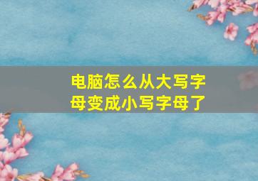 电脑怎么从大写字母变成小写字母了