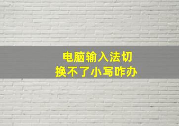 电脑输入法切换不了小写咋办