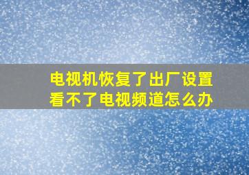 电视机恢复了出厂设置看不了电视频道怎么办